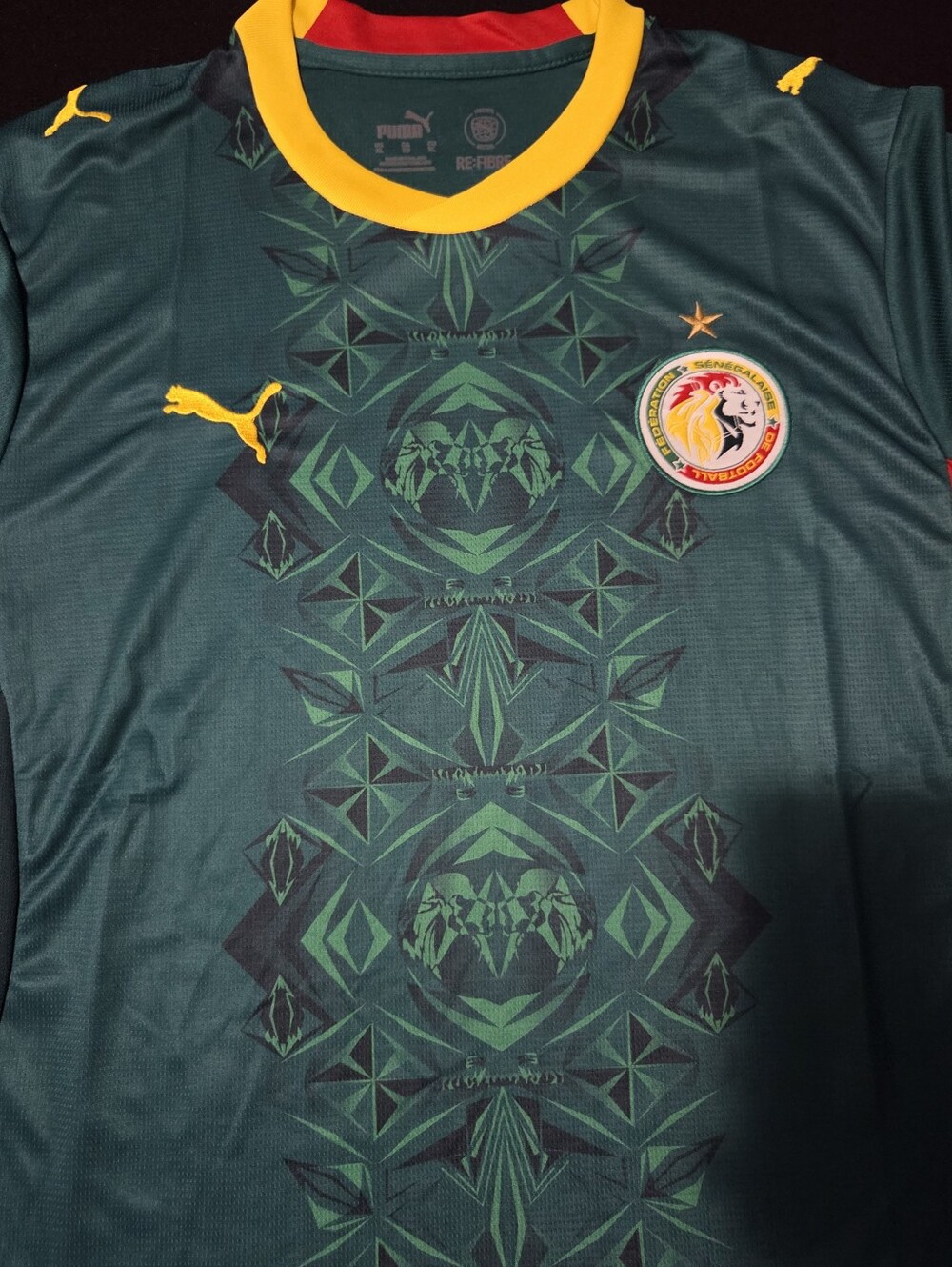Puma Green Polo Shirt with Yellow and Red Trim